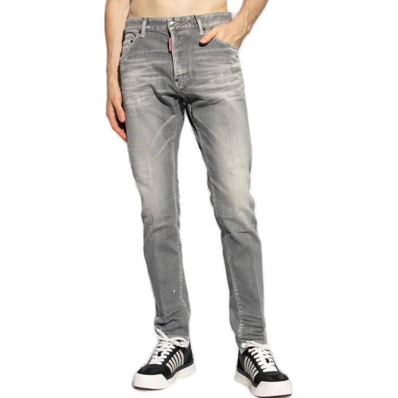 DSQUARED2  Slim-Fit Zipper Patchwork Jeans Light Grey. S74LB1544S30260-852 圖 4