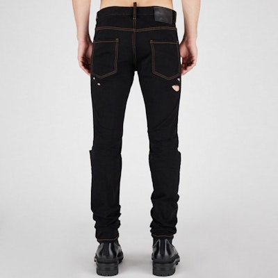 DSQUARED2修身破洞黑色牛仔裤 S71LB1067S30733-900 Shop DSQUARED2修身破洞黑色牛仔裤 S71LB1067S30733-900