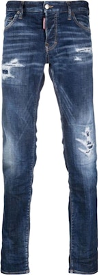 DSQUARED2 修身破洞蓝色牛仔裤 S74LB1332S30342-470 Order DSQUARED2 修身破洞蓝色牛仔裤 S74LB1332S30342-470