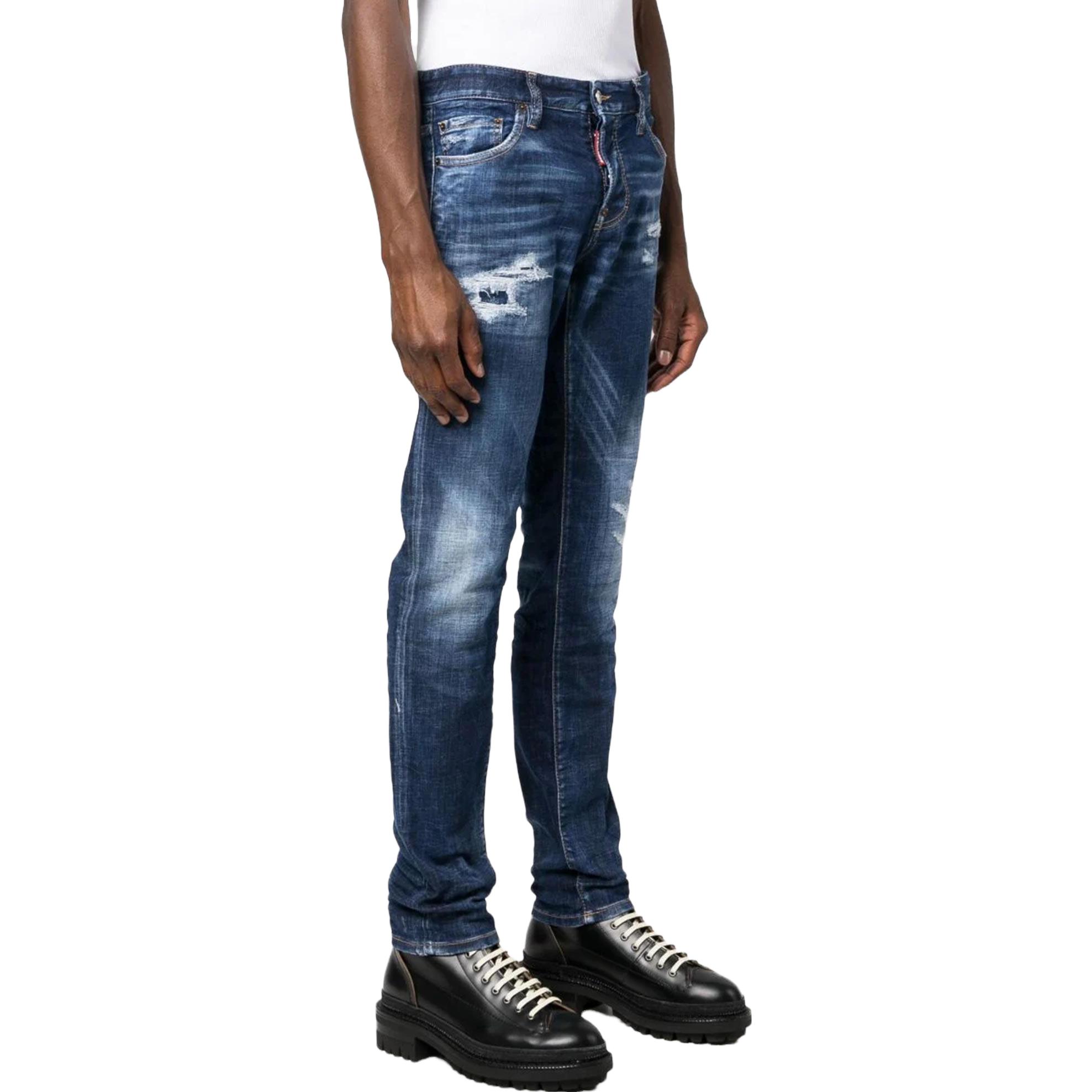 DSQUARED2  Slim Fit Distressed Blue Jeans. S74LB1332S30342-470 圖 3