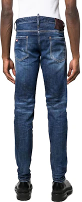DSQUARED2 修身破洞蓝色牛仔裤 S74LB1332S30342-470 Shop DSQUARED2 修身破洞蓝色牛仔裤 S74LB1332S30342-470