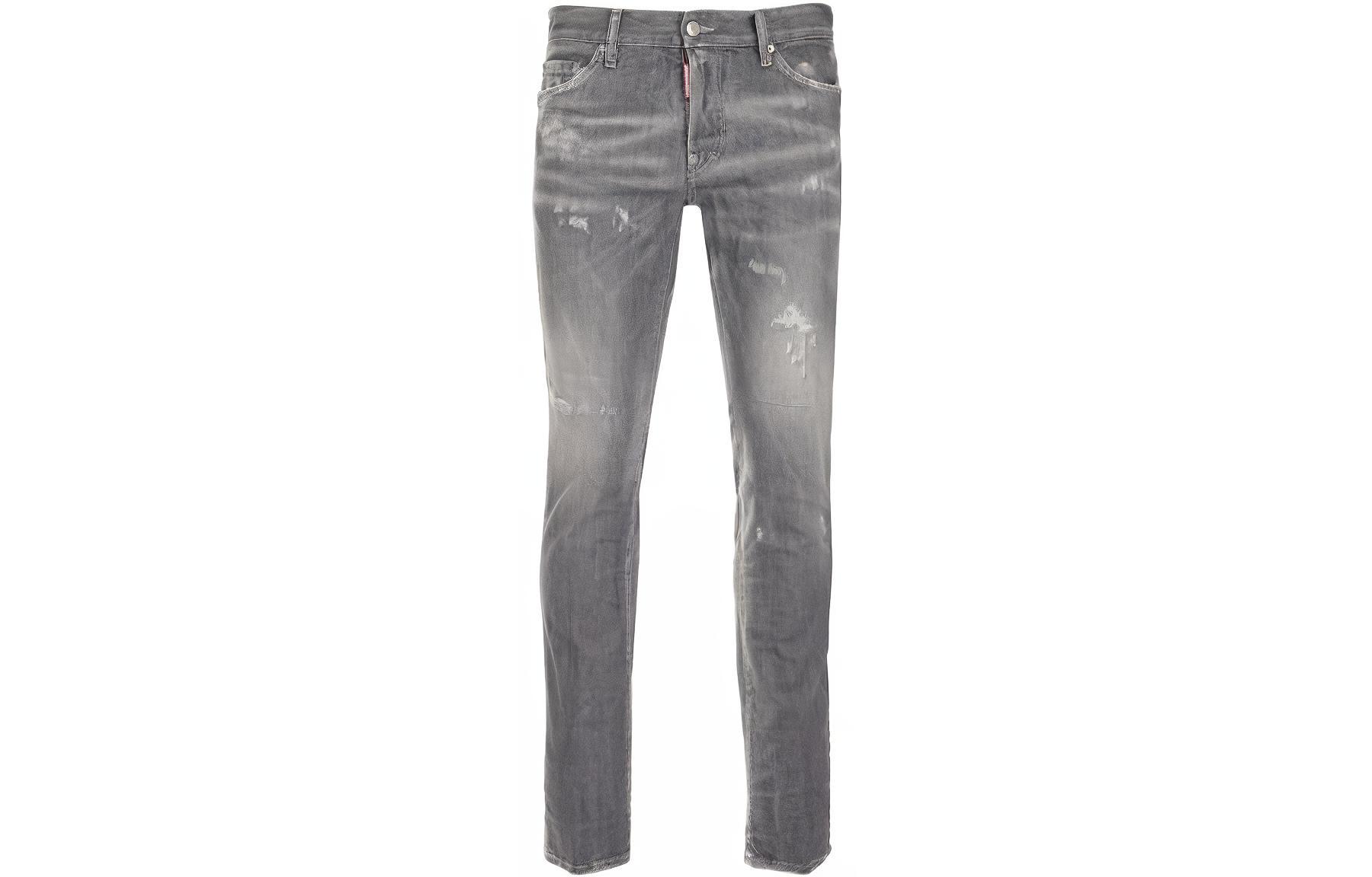 DSQUARED2  Slim Fit Distressed Grey Casual Denim Jeans. S74LB0866S30260852