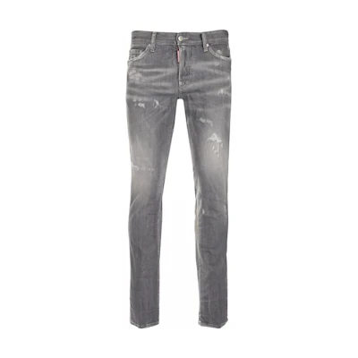 DSQUARED2 Slim Fit Distressed Grey Casual Denim Jeans. S74LB0866S30260852