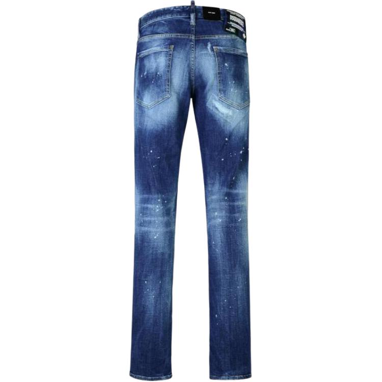 DSQUARED2  Slim Fit Distressed Mid-Rise Zipper Blue Jeans S74LB1588S30872-470 圖 3