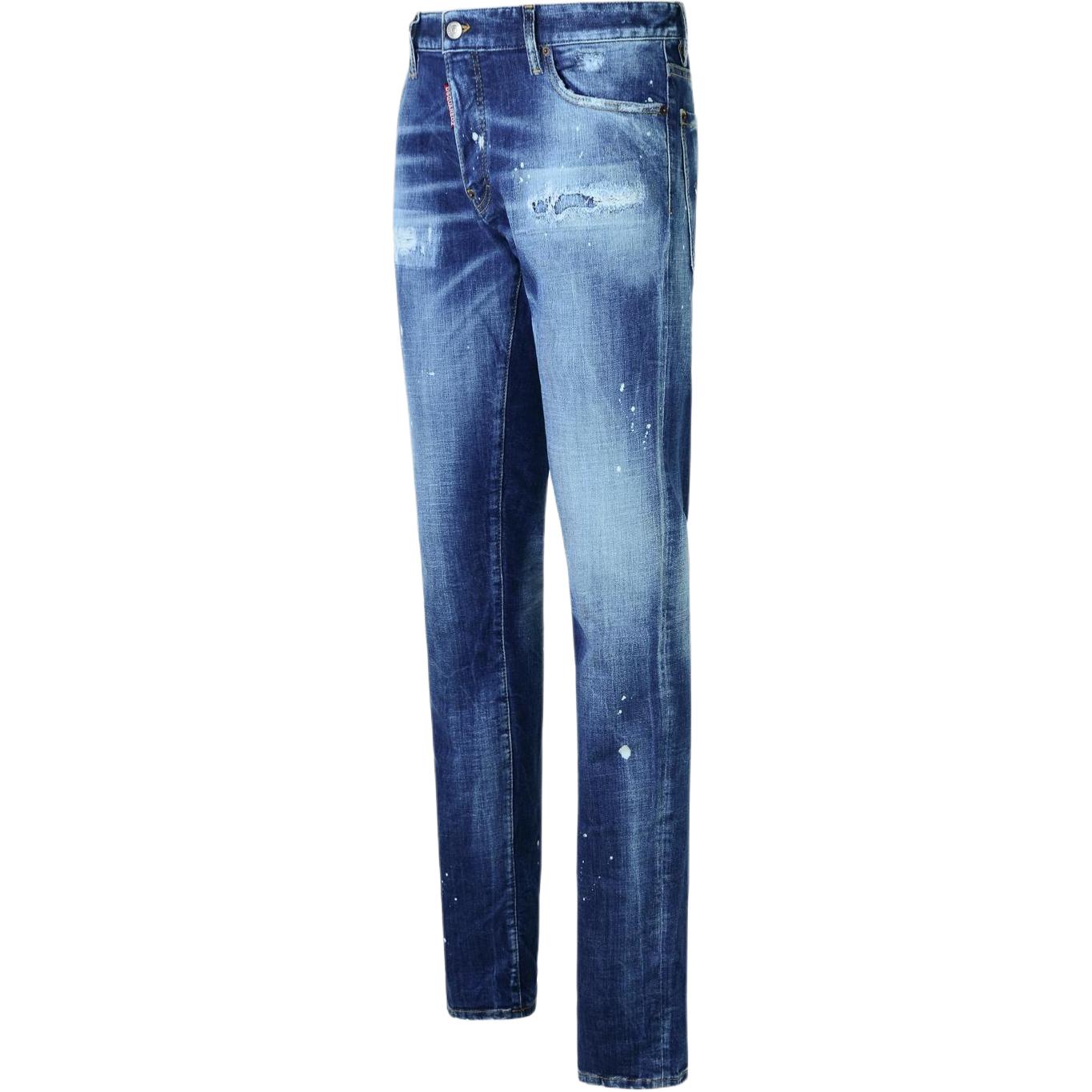 DSQUARED2  Slim Fit Distressed Mid-Rise Zipper Blue Jeans S74LB1588S30872-470 圖 4