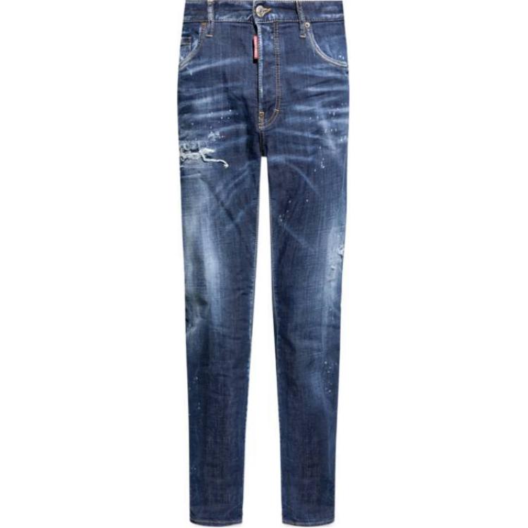 DSQUARED2  Slim Fit Mid-Rise Distressed Blue Jeans. S74LB1557S30664-470