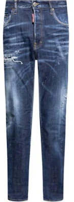 DSQUARED2 修身中腰破壞藍色牛仔褲 S74LB1557S30664-470 Order DSQUARED2 修身中腰破壞藍色牛仔褲 S74LB1557S30664-470
