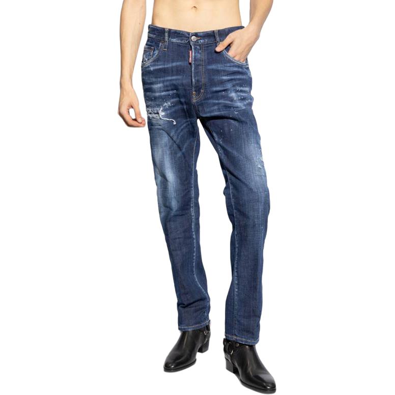DSQUARED2  Slim Fit Mid-Rise Distressed Blue Jeans. S74LB1557S30664-470 圖 4