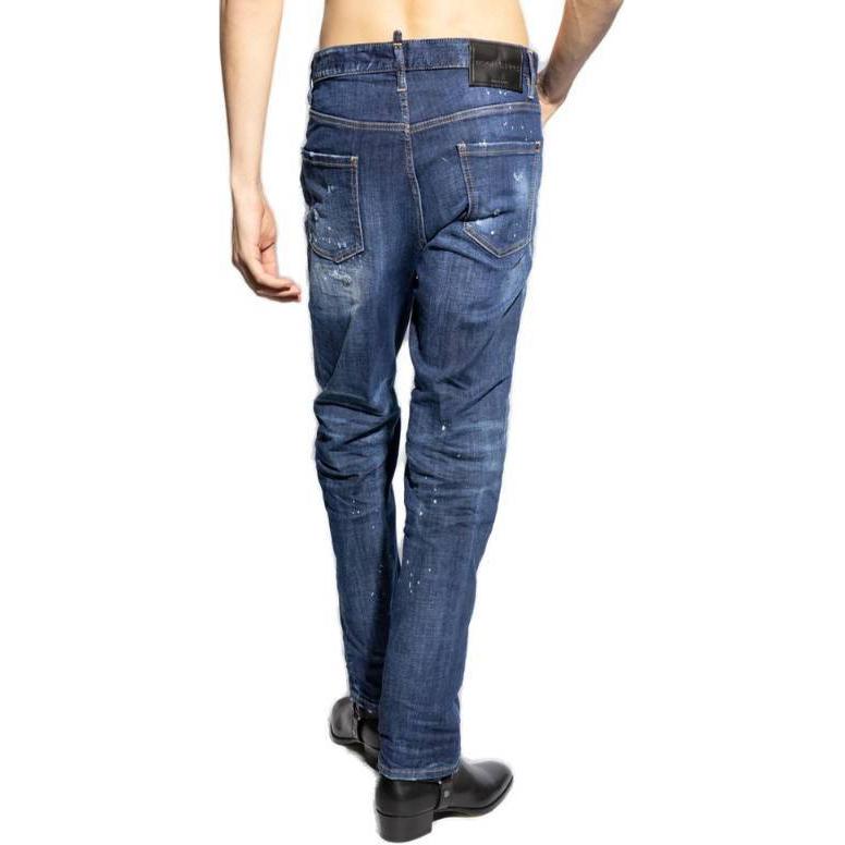 DSQUARED2  Slim Fit Mid-Rise Distressed Blue Jeans. S74LB1557S30664-470 圖 5