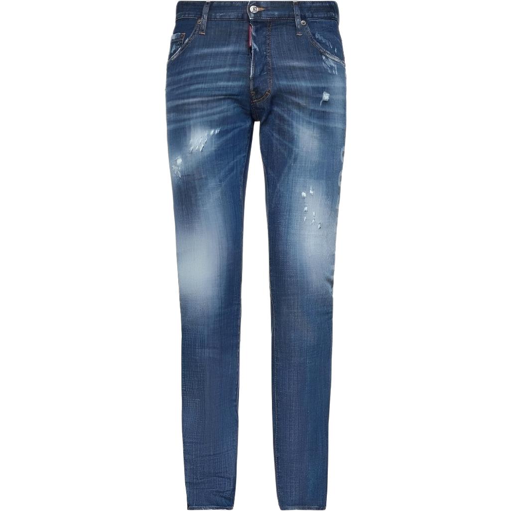 DSQUARED2  Slim Fit Mid-Rise Straight Blue Jeans. S74LB0757-S30342-470