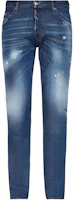 DSQUARED2 Slim Fit Mid-Rise Straight Blue Jeans. S74LB0757-S30342-470 DSQUARED2 Slim Fit Mid-Rise Straight Blue Jeans. S74LB0757-S30342-470