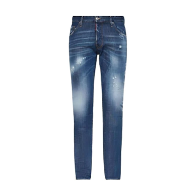 DSQUARED2 Slim Fit Mid-Rise Straight Blue Jeans. S74LB0757-S30342-470