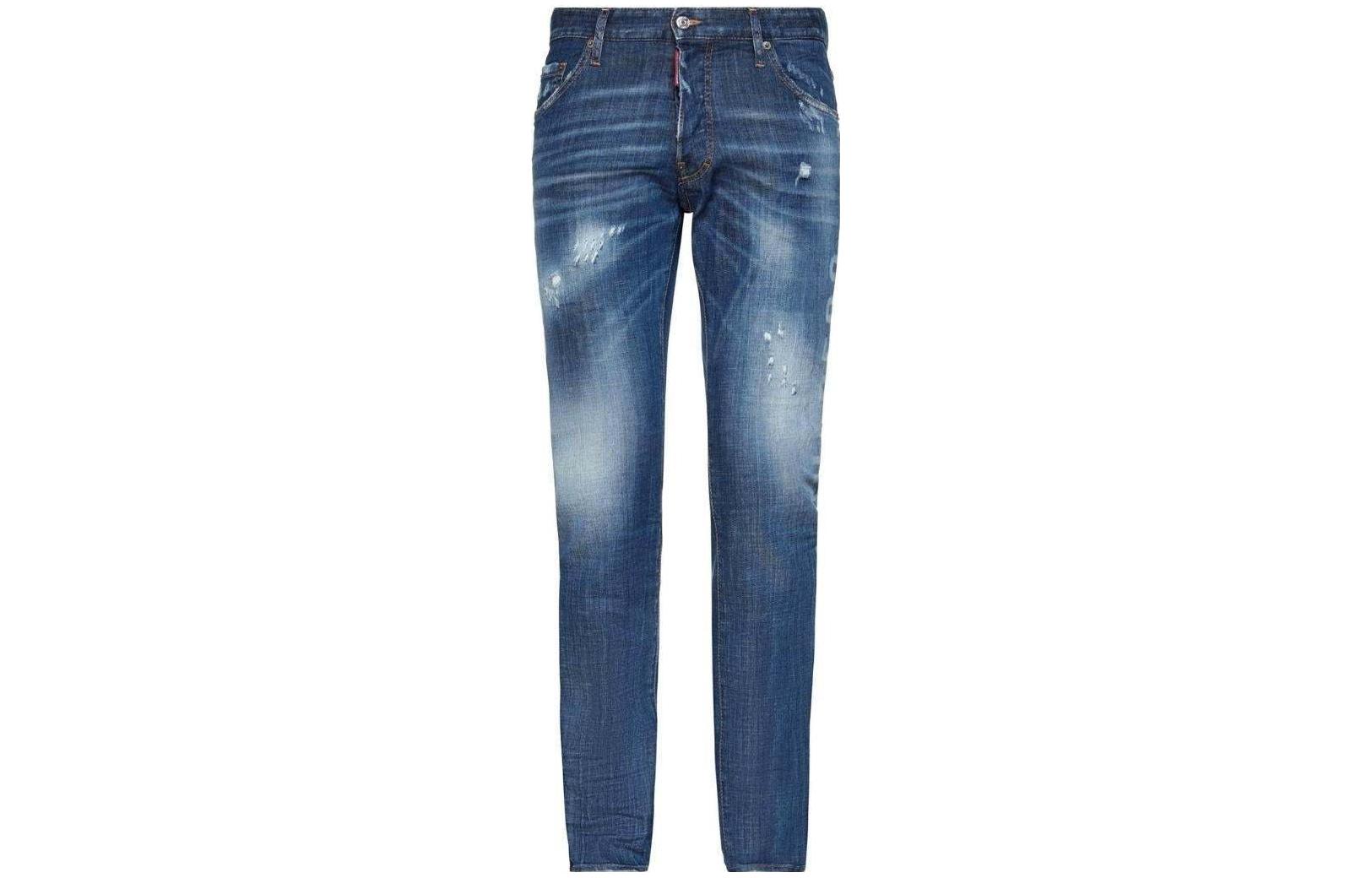 DSQUARED2  Slim Fit Mid-Rise Straight Blue Jeans. S74LB0757-S30342-470 圖 2