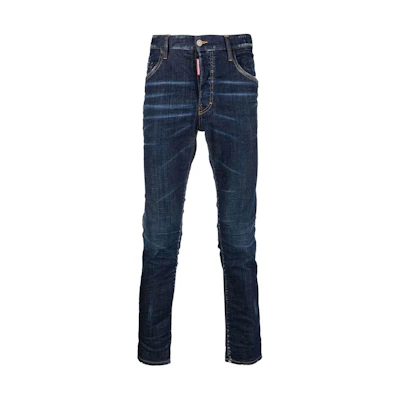 DSQUARED2 Slim Fit Solid Color Blue Jeans S74LB1231S30342-470