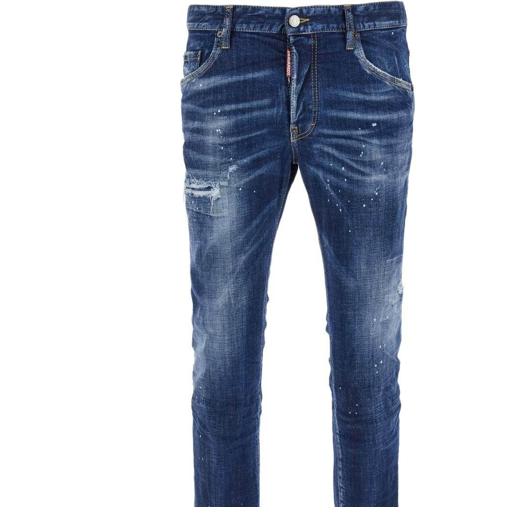 DSQUARED2  Solid Button Slim Fit Blue Jeans S74LB1556S30664-470