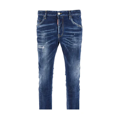 DSQUARED2 Solid Button Slim Fit Blue Jeans S74LB1556S30664-470
