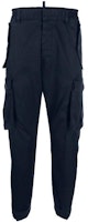 DSQUARED2 Solid Cargo Pants with Elastic Waist Navy Blue S71KB0574S39021-524 DSQUARED2 Solid Cargo Pants with Elastic Waist Navy Blue S71KB0574S39021-524
