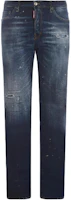 DSQUARED2 Solid Distressed Button Jeans - Blue S71LB1274S30664470 DSQUARED2 Solid Distressed Button Jeans - Blue S71LB1274S30664470