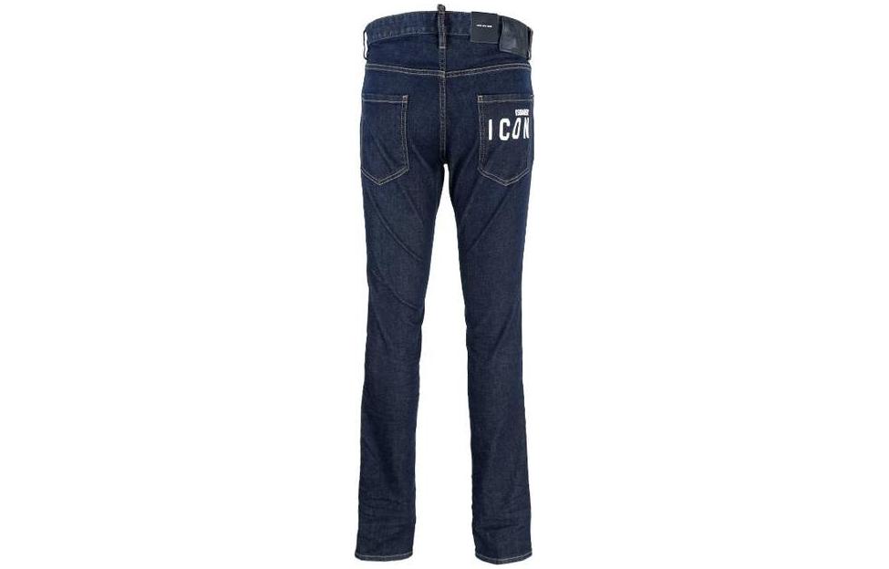 Purchase DSQUARED2 Jeans Rectos Slim de Tiro Medio Azul Oscuro S79LA0054S30595-470