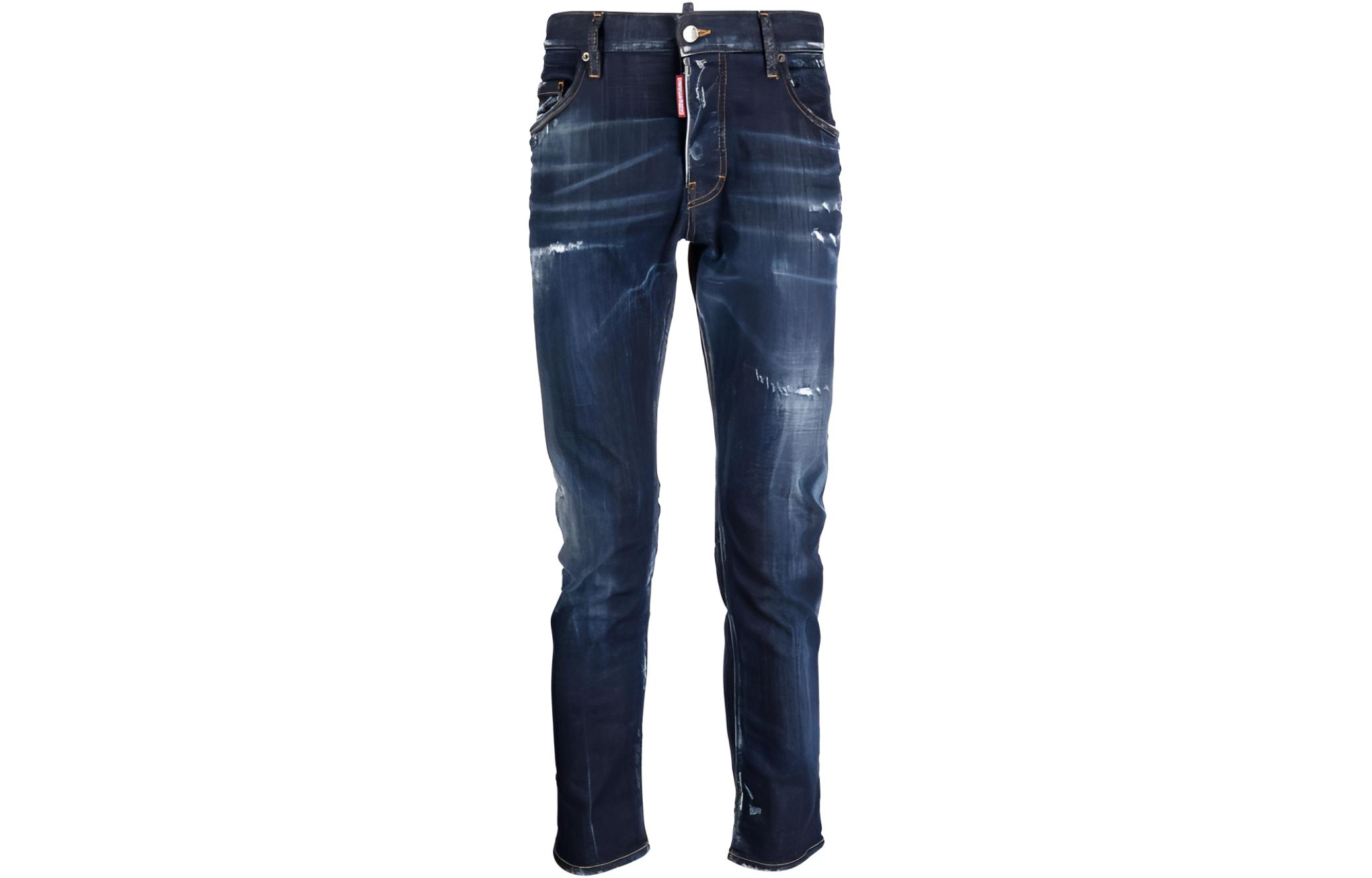 DSQUARED2  Solid Regular Fit Mid-Rise Blue Jeans S71LB1265S30342-470