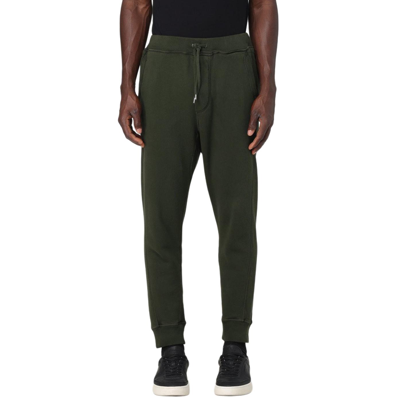 DSQUARED2  Solid Slim Fit Lace-Up Casual Pants in Army Green. S74KB0958D25001-697