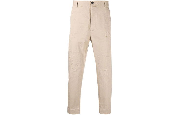 DSQUARED2  Solid Straight-Leg Casual Pants Khaki. S74KB0538S39021-111