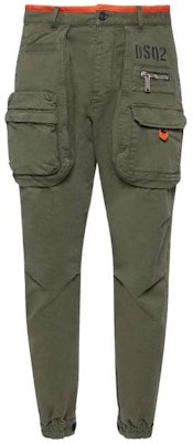 DSQUARED2 綠色錐形休閒褲,帶logo印花及拉鍊設計。 S71KB0571S52240-693 Order DSQUARED2 綠色錐形休閒褲,帶logo印花及拉鍊設計。 S71KB0571S52240-693