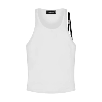DSQUARED2 White Crew Neck Sleeveless Tank Top. S79NL0004S23009-100