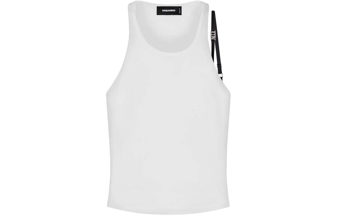 DSQUARED2  White Crew Neck Sleeveless Tank Top. S79NL0004S23009-100 圖 2