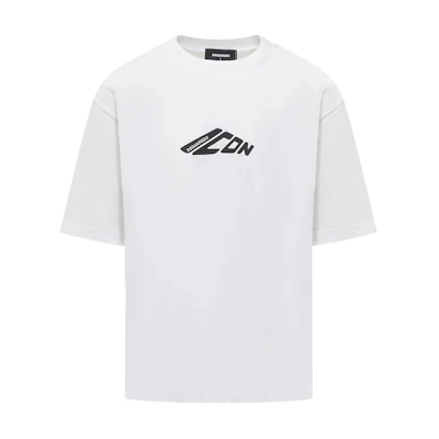 DSQUARED2 White Crewneck T-Shirt with Letter Print Design. S79GC0096D20033-100