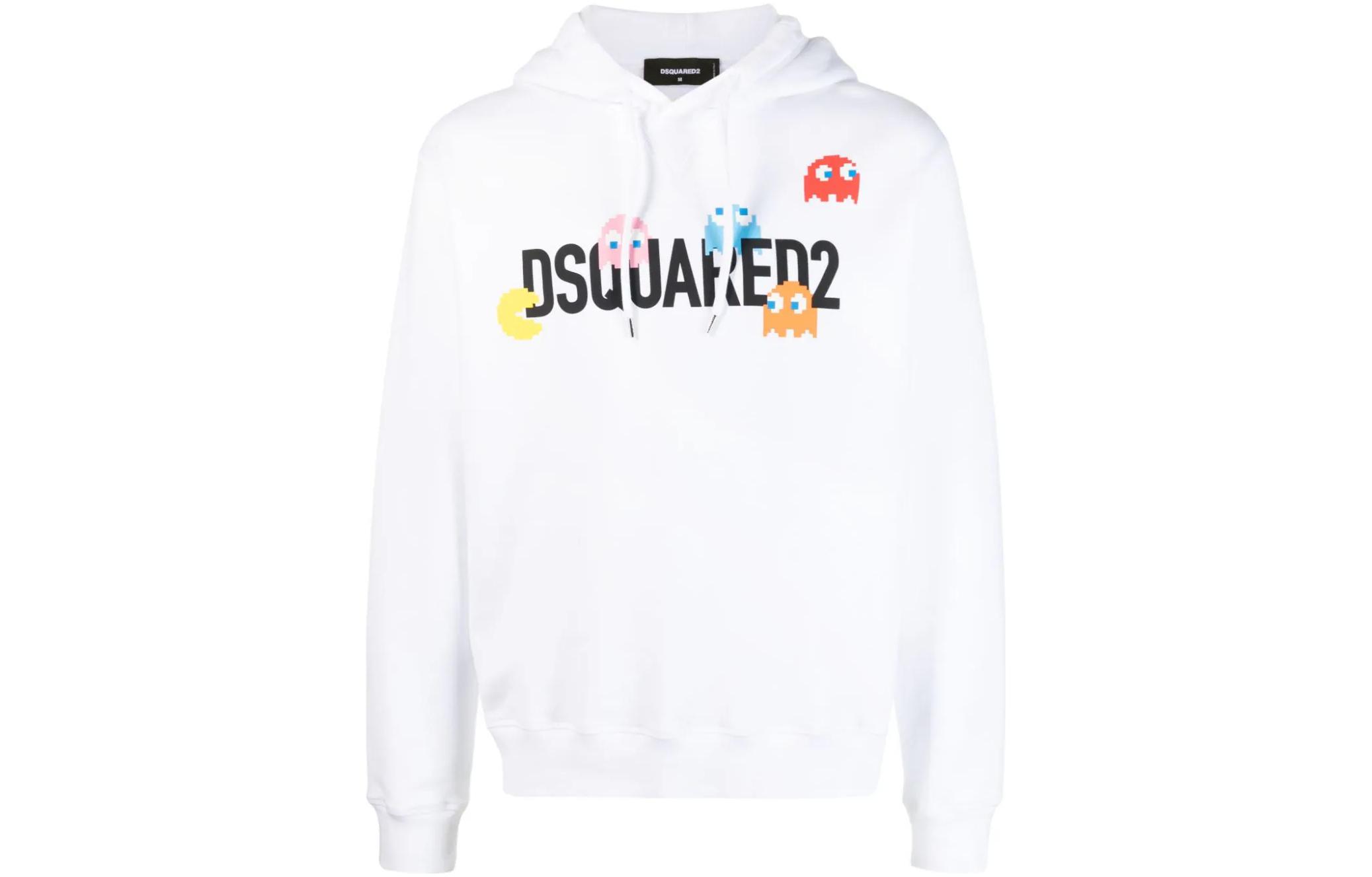 DSQUARED2  White Hoodie with Logo and Cartoon Print. S71GU0637S25516-100