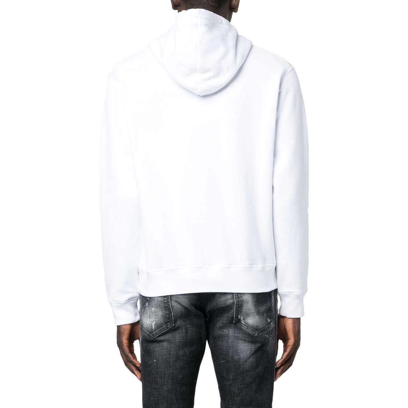 Shop DSQUARED2 ホワイトフーディー ロゴ＆カートゥーンプリント入り. S71GU0637S25516-100