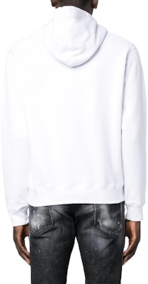 DSQUARED2 ホワイトフーディー ロゴ&カートゥーンプリント入り. S71GU0637S25516-100 Shop DSQUARED2 ホワイトフーディー ロゴ&カートゥーンプリント入り. S71GU0637S25516-100