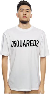 DSQUARED2 白色標誌印花直筒短袖T恤 S74GD1197D20004-100 Shop DSQUARED2 白色標誌印花直筒短袖T恤 S74GD1197D20004-100