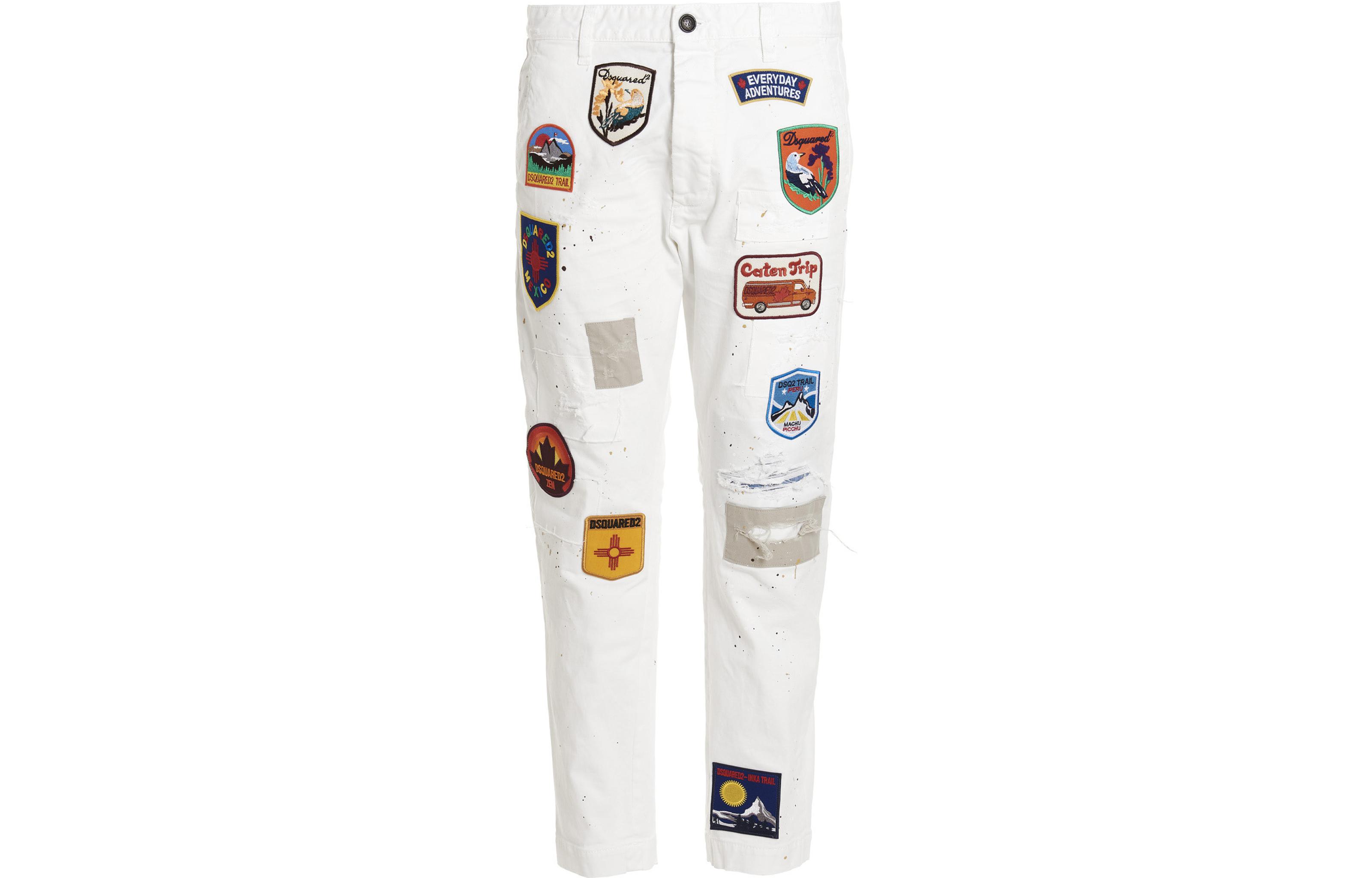 DSQUARED2  White Painted Patch Detail Denim Jeans. S74KB0674S39021-100 圖 2