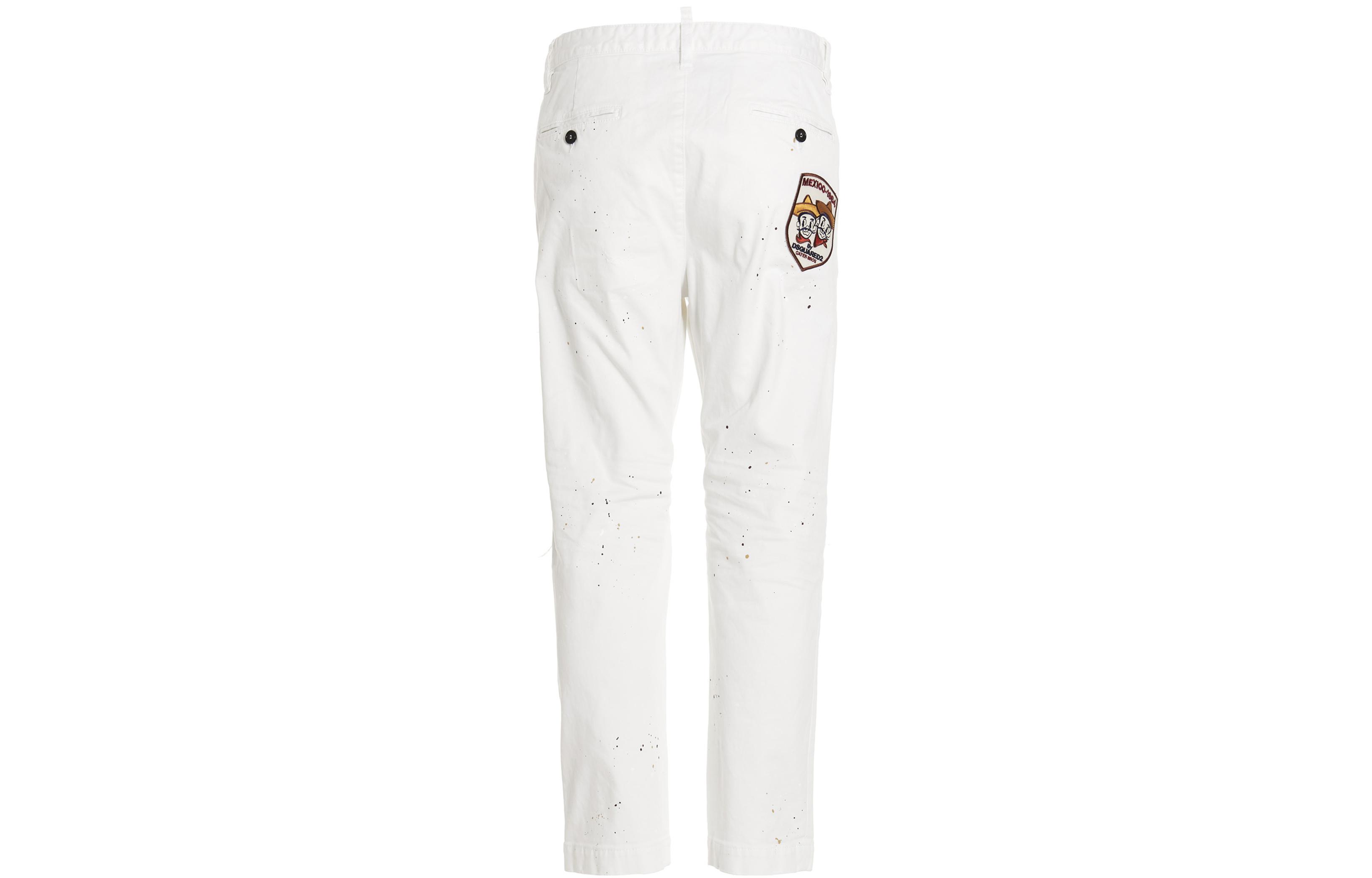 DSQUARED2  White Painted Patch Detail Denim Jeans. S74KB0674S39021-100 圖 3