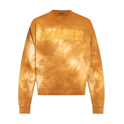 DSQUARED2 Yellow Oversized Letter Print Long-Sleeve Sweater S74GU0820S25030-133