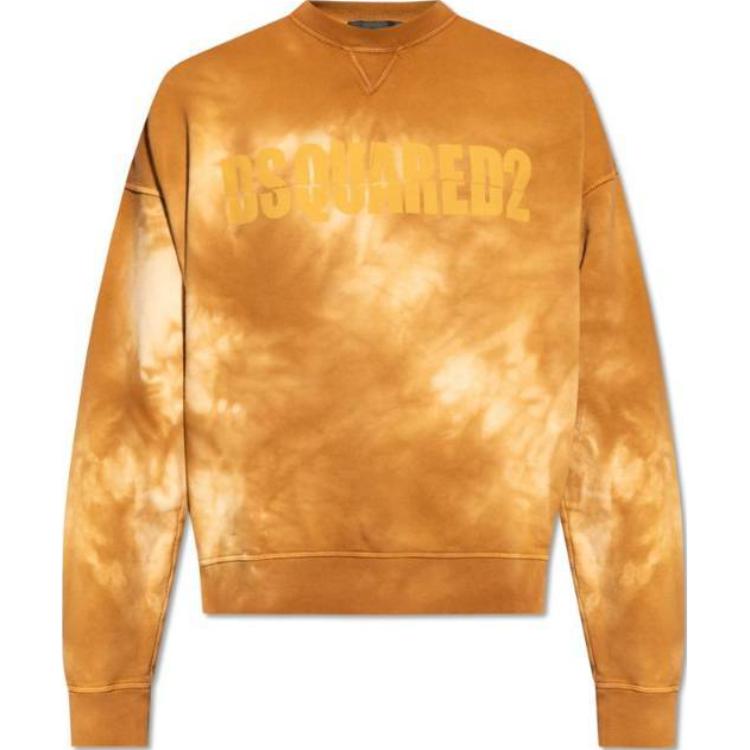 Order DSQUARED2 Sweater Kuning Oversized Letter Print Lengan Panjang S74GU0820S25030-133