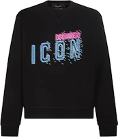 Dsquared2 Black Crewneck Sweatshirt with Logo Print Long Sleeve Casual Wear S79GU0109S25516-900 Dsquared2 Black Crewneck Sweatshirt with Logo Print Long Sleeve Casual Wear S79GU0109S25516-900