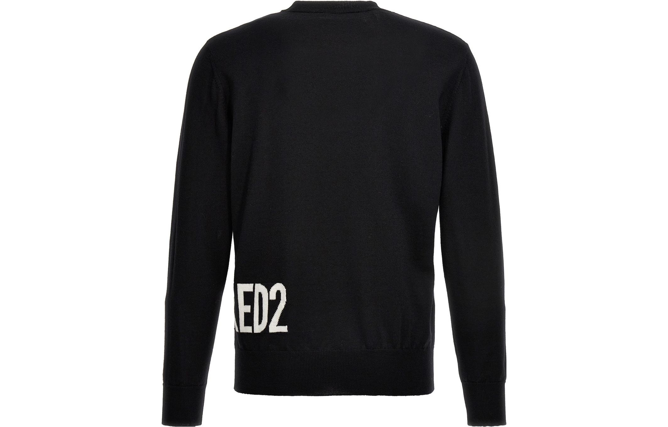 Lookbook DSQUARED2 Sweater Hitam Bercetak Huruf untuk Lelaki. S74HA1377S18332965