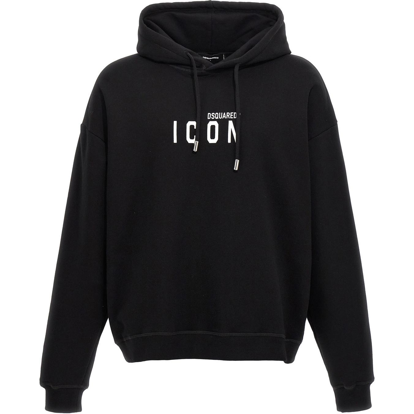 Dsquared2 Black Letter Print Dropped Shoulder Hoodie. S79GU0134S25516-900