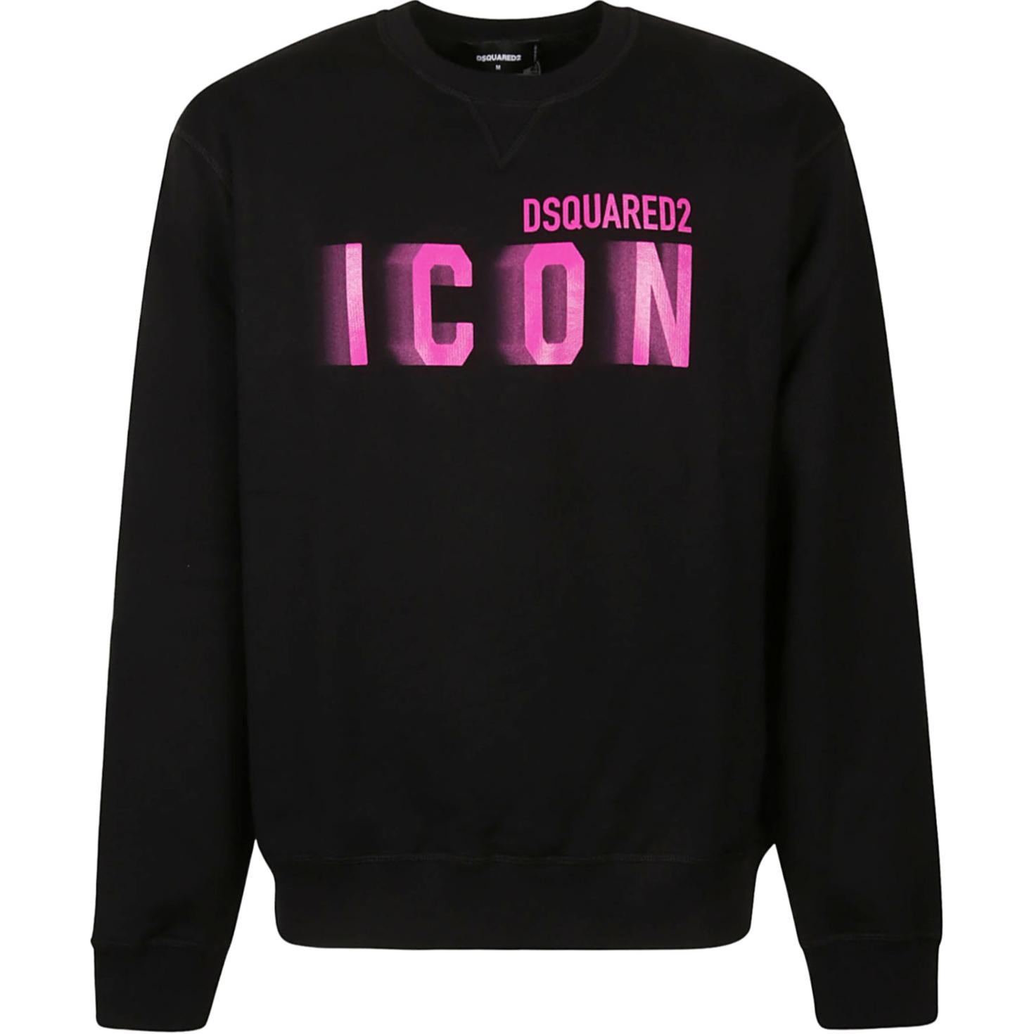 Dsquared2 Black Long-Sleeve Sweatshirt with Contrast Letter Print S79GU0111S25516-970