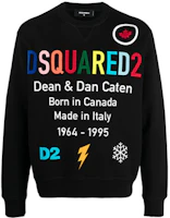 Dsquared2 Black Long Sleeve Pullover Sweatshirt with Logo Print S74GU0520S25042-900 Dsquared2 Black Long Sleeve Pullover Sweatshirt with Logo Print S74GU0520S25042-900