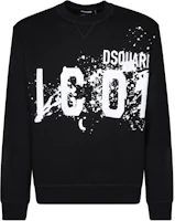 Dsquared2 Black Loose Letter Print Long-Sleeve Pullover Sweatshirt S79GU0114S25516-900 Dsquared2 Black Loose Letter Print Long-Sleeve Pullover Sweatshirt S79GU0114S25516-900
