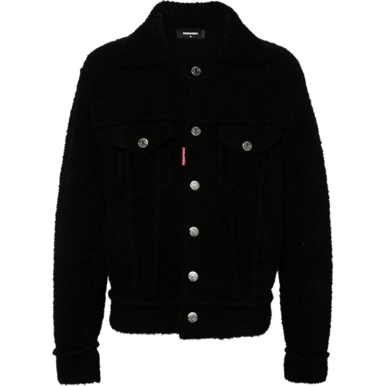 Dsquared2 Black Solid Slim Fit Long Sleeve Jacket S74HA1444D13028-900