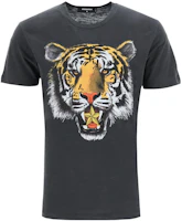 DSQUARED2 Black Tiger Head Print Crewneck Short Sleeve T-Shirt 212431UTS000024-814 DSQUARED2 Black Tiger Head Print Crewneck Short Sleeve T-Shirt 212431UTS000024-814