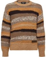 DSQUARED2 Brown Striped Crewneck Long Sleeve Sweater SS24 S74HA1465D13048 DSQUARED2 Brown Striped Crewneck Long Sleeve Sweater SS24 S74HA1465D13048