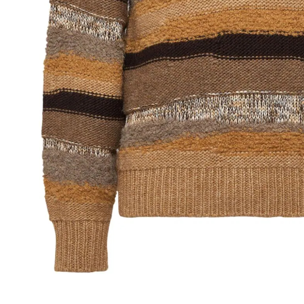 Details for DSQUARED2 棕色條紋圓領長袖毛衣 SS24 S74HA1465D13048