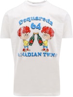 DSQUARED2 Cartoon Letter Print Short-Sleeve T-Shirt White S71GD1396S23009-100 DSQUARED2 Cartoon Letter Print Short-Sleeve T-Shirt White S71GD1396S23009-100