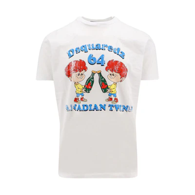 DSQUARED2 Cartoon Letter Print Short-Sleeve T-Shirt White S71GD1396S23009-100